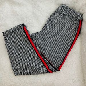 red striped checkered plaid pants